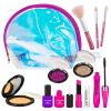 Pretend Makeup Kit for Girls, Fake Make Up Set with Cosmetic Bag, Toddler Cosmetic Beauty Set for 3, 4, 5, 6, 7