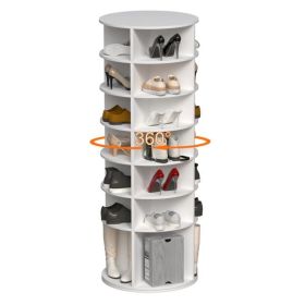 Rotating Shoe Rack Tower, 7-Tier Spinning Shoe Rack, Free Standing 360¬∞ Revolving Shoe Organizer
