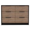 4 Drawer Double Dresser Maryland, Bedroom, Black / Pine