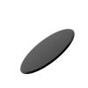 35.8" Round Tempered Glass Table Top Black Glass 0.4" Thick Beveled Polished Edge