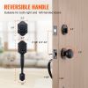 VEVOR Front Door Handle and Deadbolt Set, Antique Copper Front Door Lock Set with Interior Knob, Adjustable Hole Spacing Single Cylinder Handleset