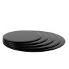 38.6" Round Tempered Glass Table Top black Glass 0.47" Thick Beveled Polished Edge