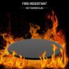 35.8" Round Tempered Glass Table Top Black Glass 0.4" Thick Beveled Polished Edge