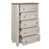 Transitional Rustic Style 1pc Storage Chest of 5 Drawers Two-Tone Antique White and Brown Classic Bedroom Furniture