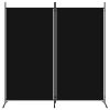 2-Panel Room Divider Black 68.9"x70.9" Fabric