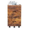 2-Drawer Rolling Wood File Cabinet with Lock, Brown & Black
