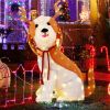 43.5" Christmas dog decorations with LED lights, Christmas decorations