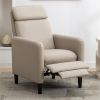 Modern Artistic Color Design Adjustable Recliner Chair PU Leather for Living Room Bedroom Home Theater, Beige