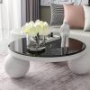 38.6" Round Tempered Glass Table Top black Glass 0.47" Thick Beveled Polished Edge