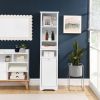 64" Tall Bathroom Storage Cabinet for Small Space, Floor Standing Cabinet for Living Room Bathroom Home Office Kitchen