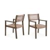 BRAIDED DINING CHAIR Light Brown (SET OF 2)