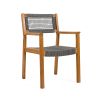 BRAIDED DINING CHAIR Dark Grey