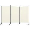 3-Panel Room Divider White 102.4"x70.9" Fabric