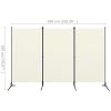 3-Panel Room Divider White 102.4"x70.9" Fabric