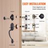 VEVOR Front Door Handle and Deadbolt Set, Antique Copper Front Door Lock Set with Interior Knob, Adjustable Hole Spacing Single Cylinder Handleset