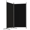 2-Panel Room Divider Black 68.9"x70.9" Fabric
