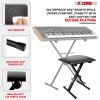 5 Core Keyboard Bench Pair X Style Piano Stool Thick Padded 12 to 18.5 inch Adjustable Keyboards Chair Black - KBB 02 BLK
