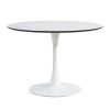 TULIP DINING TABLE ,Dia. 106cm ROUND, WHT, MARBLE WHT, 1pc per ctn