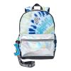 Justice Girls 17" Laptop Backpack, Lunch Tote and Pencil Case, 3-Piece Set Metallic Print Blue Tie Dye