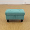 Green Flannel Living Room Sofa Set Ottoman
