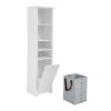 64" Tall Bathroom Storage Cabinet for Small Space, Floor Standing Cabinet for Living Room Bathroom Home Office Kitchen