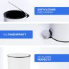 Bamodi Mini Step Trash Can 0.8 Gallons White - Soft-Closing System - Small Lidded Trash - Removable Inner Bucket