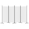 4-Panel Room Divider White 136.2"x70.9" Fabric