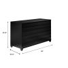 Modern 6-Drawer Solid Wood Dresser with Channel Pulls - Black