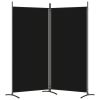 2-Panel Room Divider Black 68.9"x70.9" Fabric