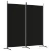 2-Panel Room Divider Black 68.9"x70.9" Fabric