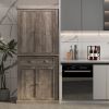 Particleboard veneer vintage grey 4 doors 1 drawer wooden wardrobe N001