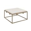 Square Shape Button-tufted Upholstered Metal Base Ottoman/Coffee Table