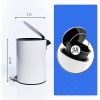 Bamodi Mini Step Trash Can 0.8 Gallons White - Soft-Closing System - Small Lidded Trash - Removable Inner Bucket