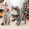 Holiday decoration 3D cute cat with LED lights