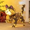 Holiday decoration 3D cute cat with LED lights