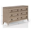 Modern 6 Drawer Dresser Sand Finish