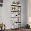 5-layer storage rack, bookshelf, adjustable base with stabilizer, height 180CM
