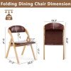 Set of 2 Wooden Folding Chairs with Padded Seats, Portable Simple Folding Chairs with Cushion for Guests Kitchen Office Wedding Party Picnic