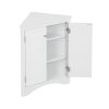 Triangle Bathroom Storage Cabinet with Adjustable Shelves, Freestanding Floor Cabinet for Home Kitchen