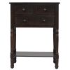 Narrow Console Table, Slim Sofa Table with Three Storage Drawers and Bottom Shelf for Living Room, Easy Assembly