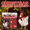 Chicken Hanging Ornament, 4 Pack Hanging Rooster Decorations, Hanging Chicken Christmas Ornaments