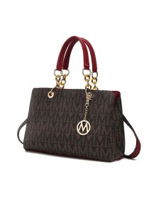 MKF Collection Sirna M Signature Tote Bag by Mia k (Material: Vegan Leather, Color: Red)