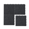 12 x 12 Inch Black Interlocking Deck Tiles Plastic Waterproof Outdoor All Weather Anti-slip Bathroom Shower Balcony Porch Strong Weight Capacity Upto