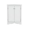 Triangle Bathroom Storage Cabinet with Adjustable Shelves, Freestanding Floor Cabinet for Home Kitchen