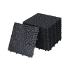12 x 12 Inch Black Interlocking Deck Tiles Plastic Waterproof Outdoor All Weather Anti-slip Bathroom Shower Balcony Porch Strong Weight Capacity Upto