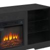 TV Stand Electric Fireplace Glass Shelves