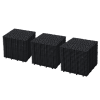 12 x 12 Inch Black Interlocking Deck Tiles Plastic Waterproof Outdoor All Weather Anti-slip Bathroom Shower Balcony Porch Strong Weight Capacity Upto