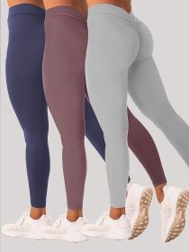 3 Pack Women's Yoga Leggings With High Waistband, Moisture-Wicking, And Stretchy, Perfect For Outdoor Activities And Fitness (Color: 3PACK3, size: M)